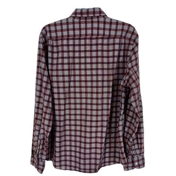 *2/$25* Crew Mens Shirt XL Slim Button Down Long Sleeve Cotton Gray Red Check - Picture 4 of 6
